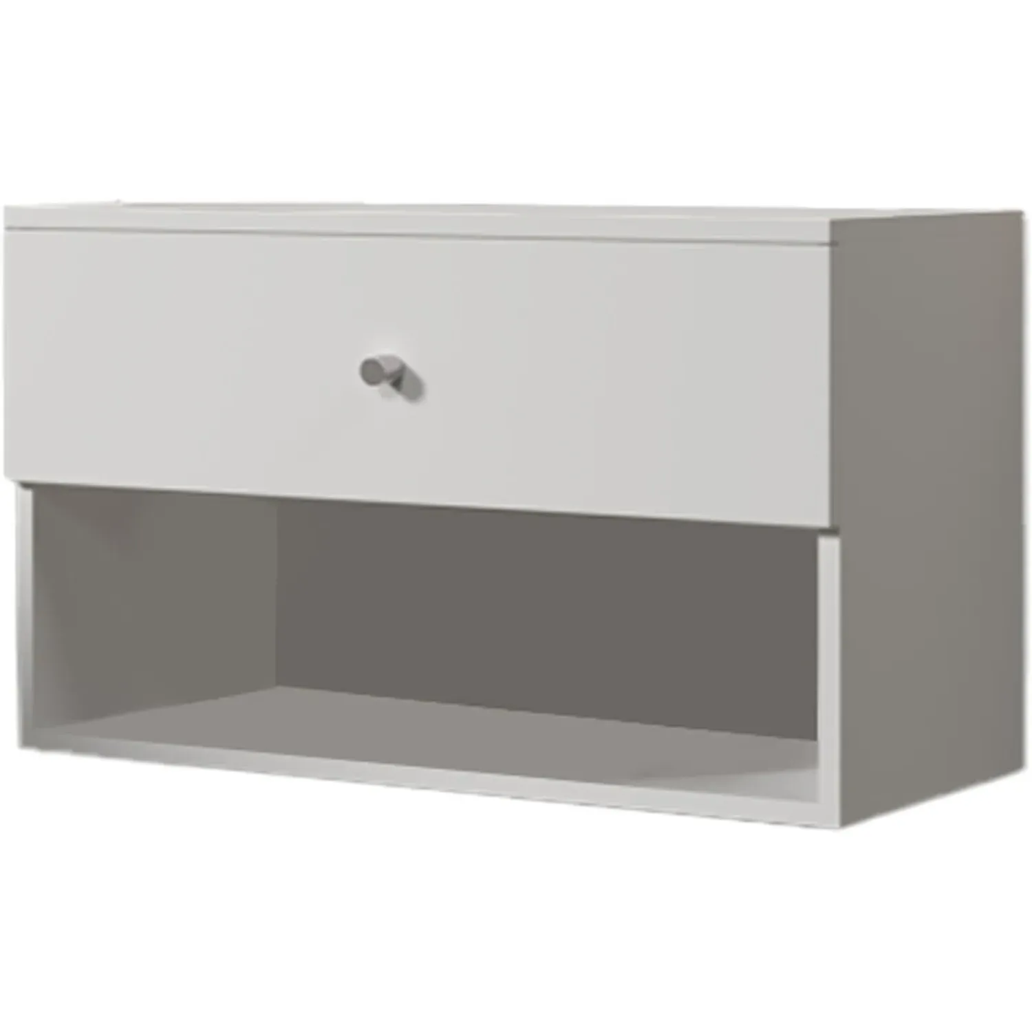 Wall Hanging Cube Bedside Table - Matt White