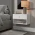 Wall Hanging Cube Bedside Table - Matt White