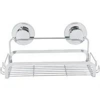 Wall Mounted Rectangular Basket with Suction Cups - Chrome