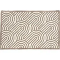 Washable Geometric Doormat - Grey, Brown