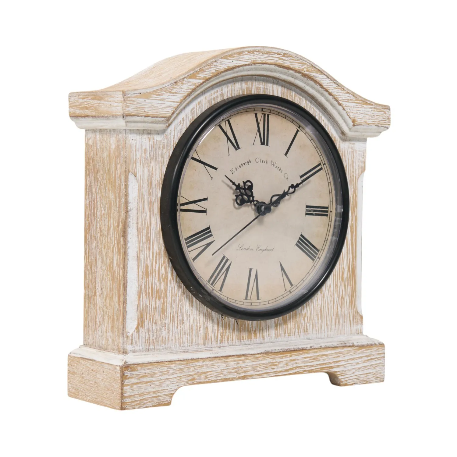 Washed Wood Effect Mantle Clock - Natural