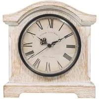 Washed Wood Effect Mantle Clock - Natural