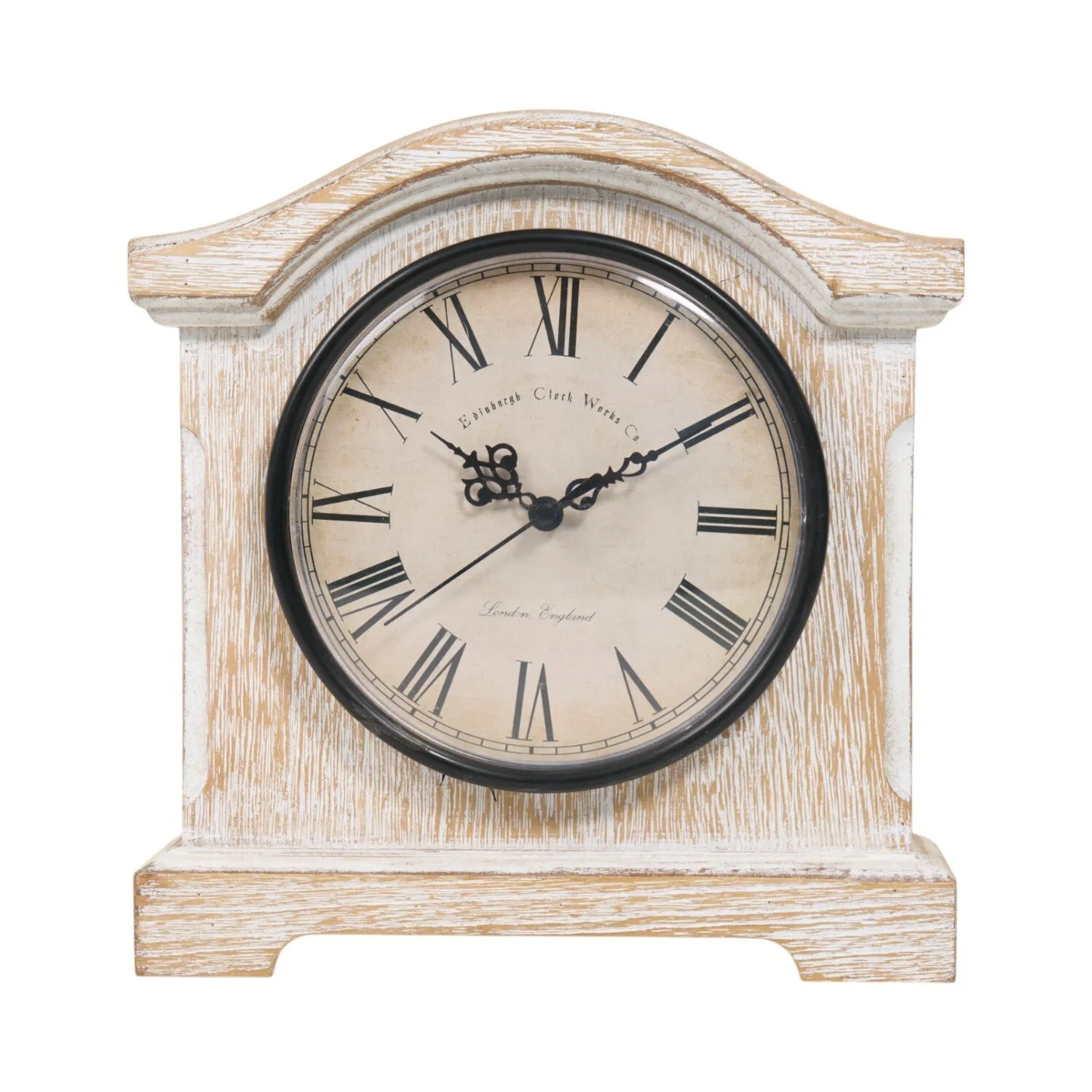 Washed Wood Effect Mantle Clock - Natural