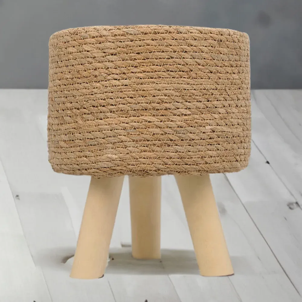 Water Hyacinth Foot Stool - Brown image
