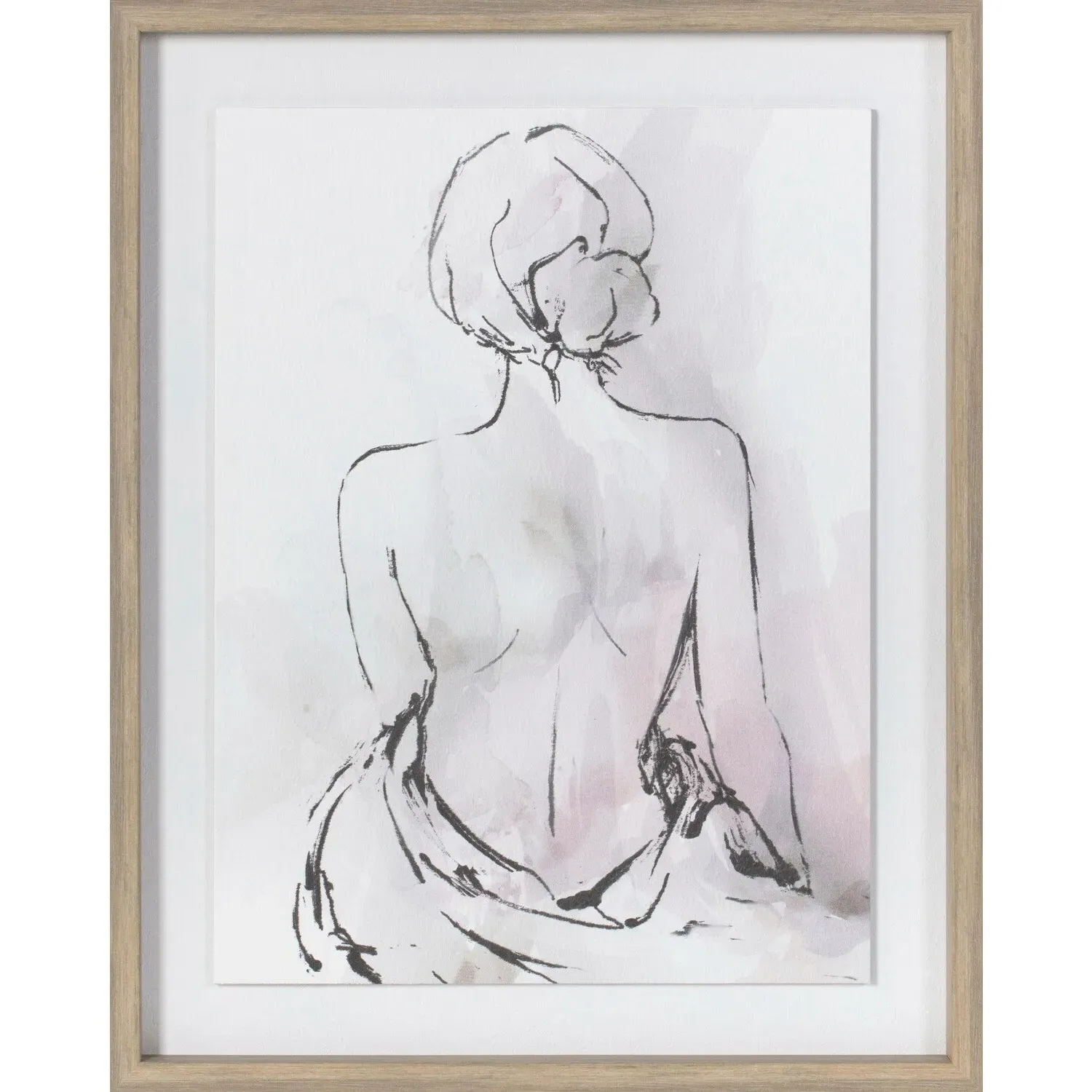 Watercolour Effect Nude Framed Art image