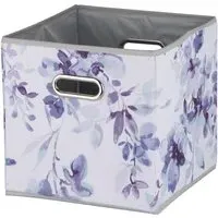 Watercolour Floral Storage Cube - Purple