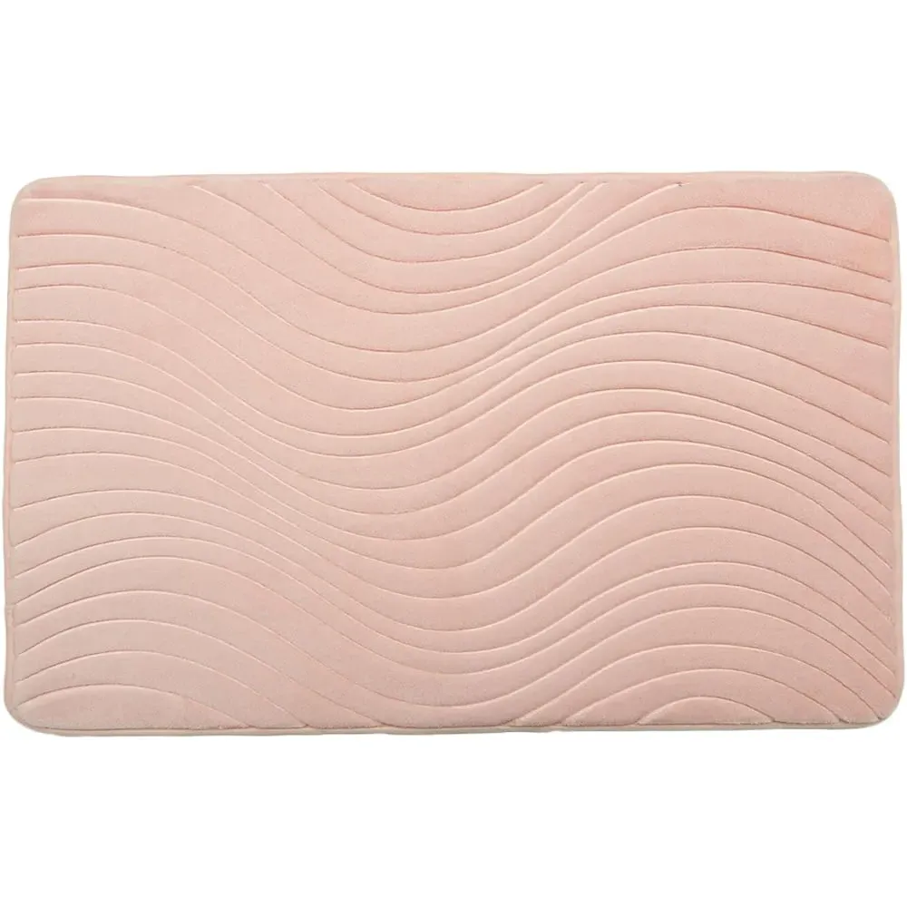 Wave Memory Foam Bath Mat - Blush image