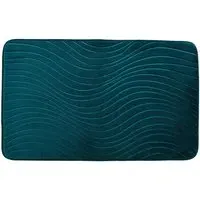 Wave Memory Foam Bath Mat - Teal