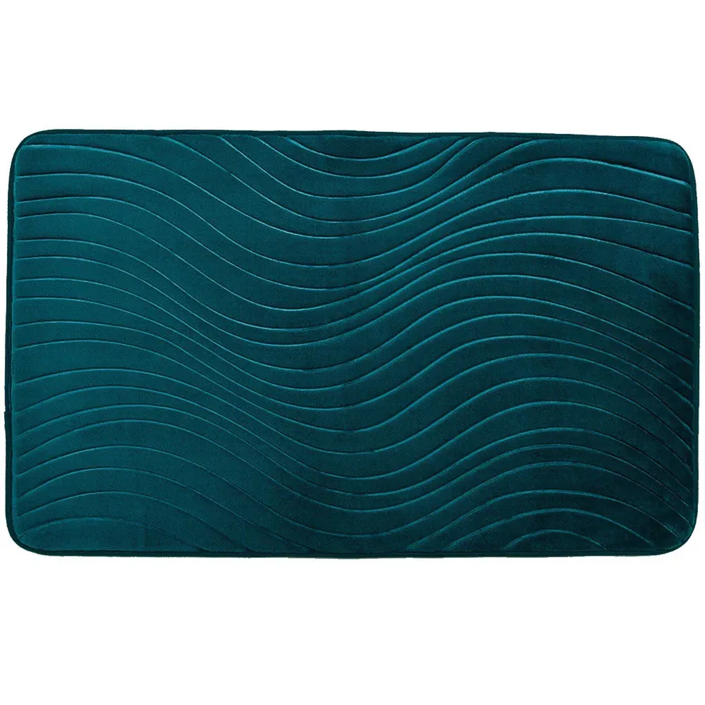 Wave Memory Foam Bath Mat - Teal