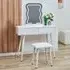 Wavey LED Dressing Table and Stool - White