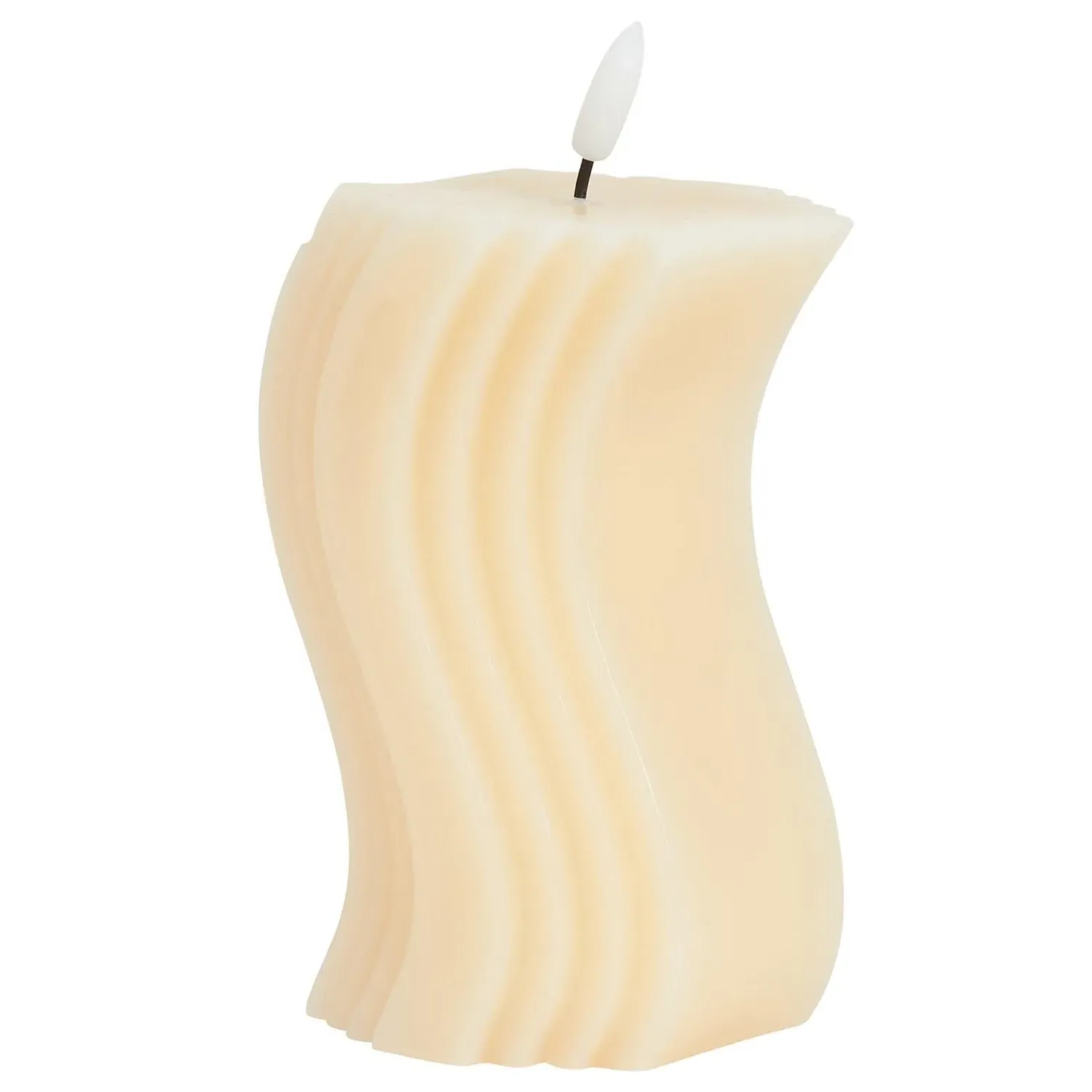 Wavy LED Candle - Cream
