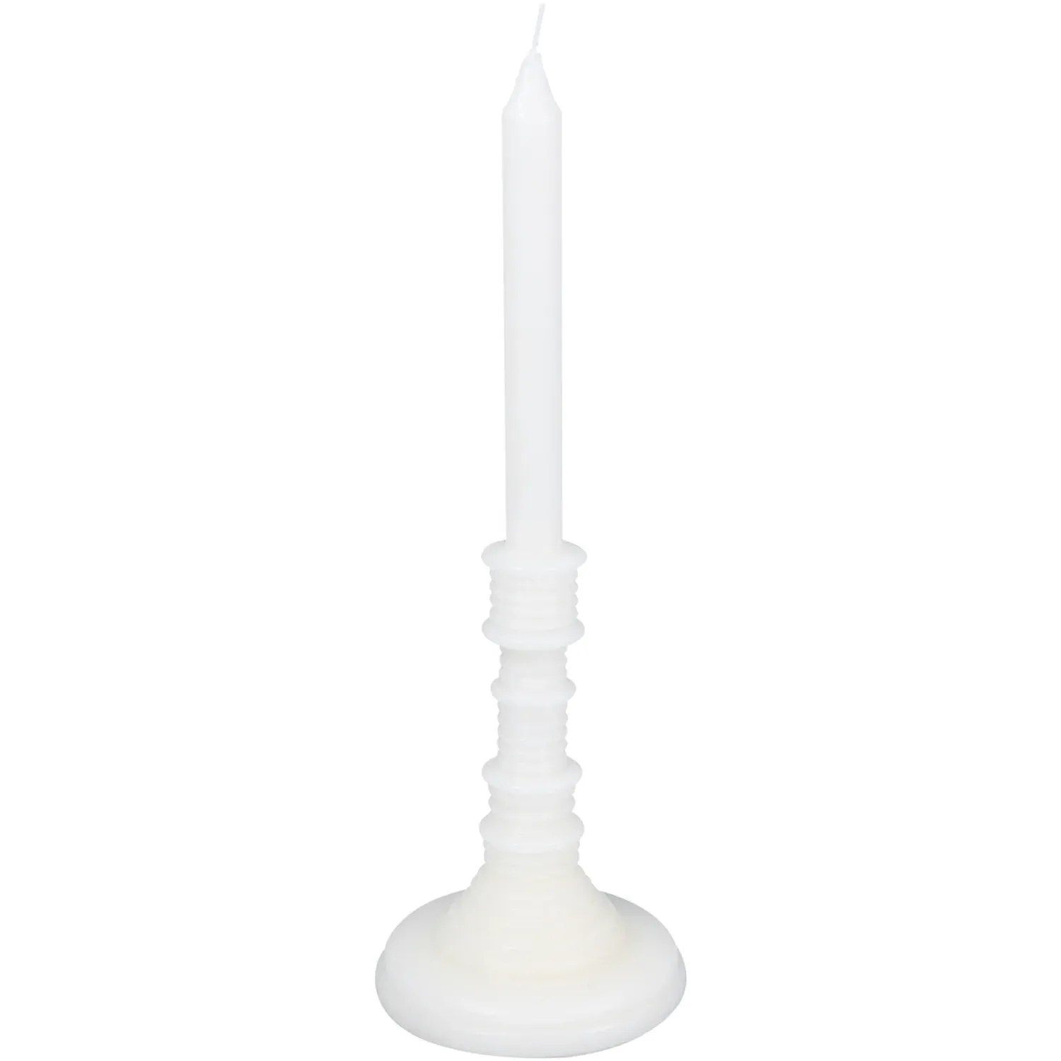 Wax Candle Stick with Moulded Base - Assorted Colors
