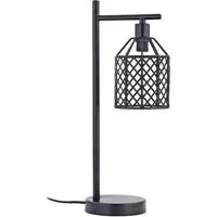Weaved Table Lamp - Black, Metal