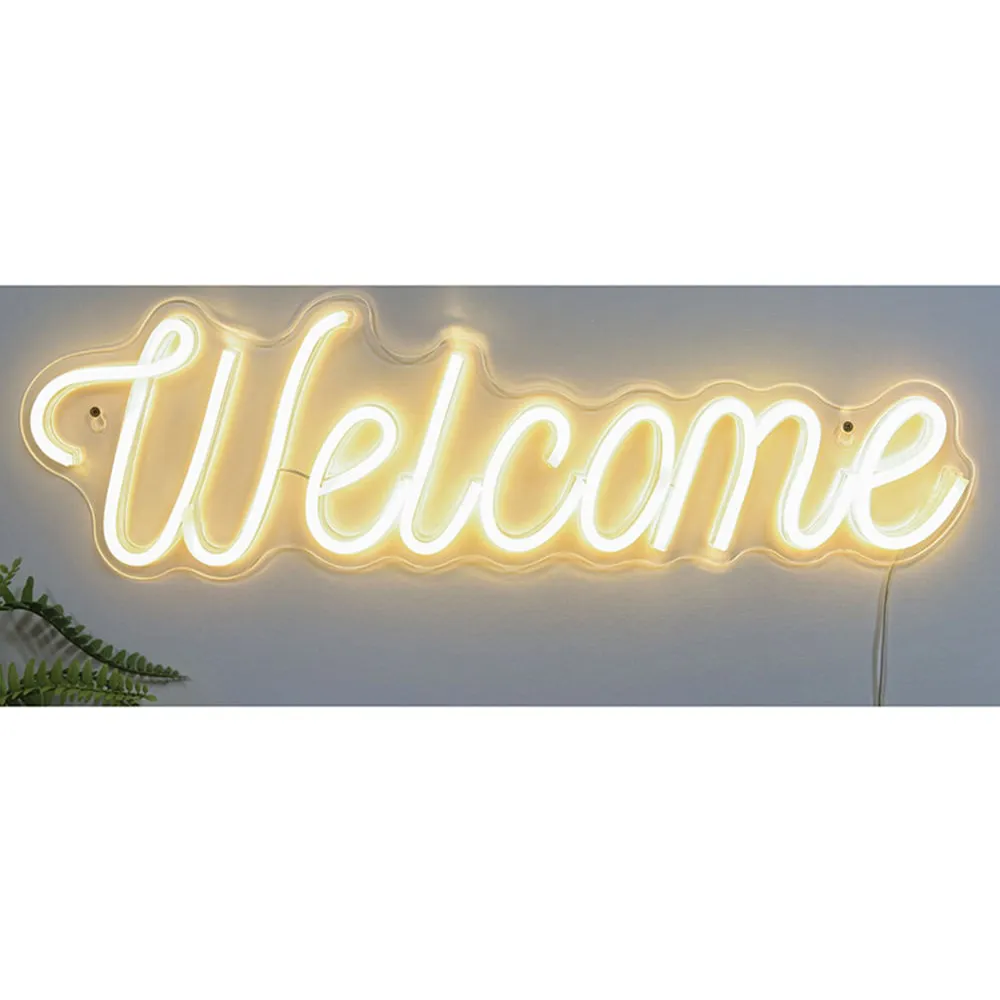Welcome LED Neon Light - White