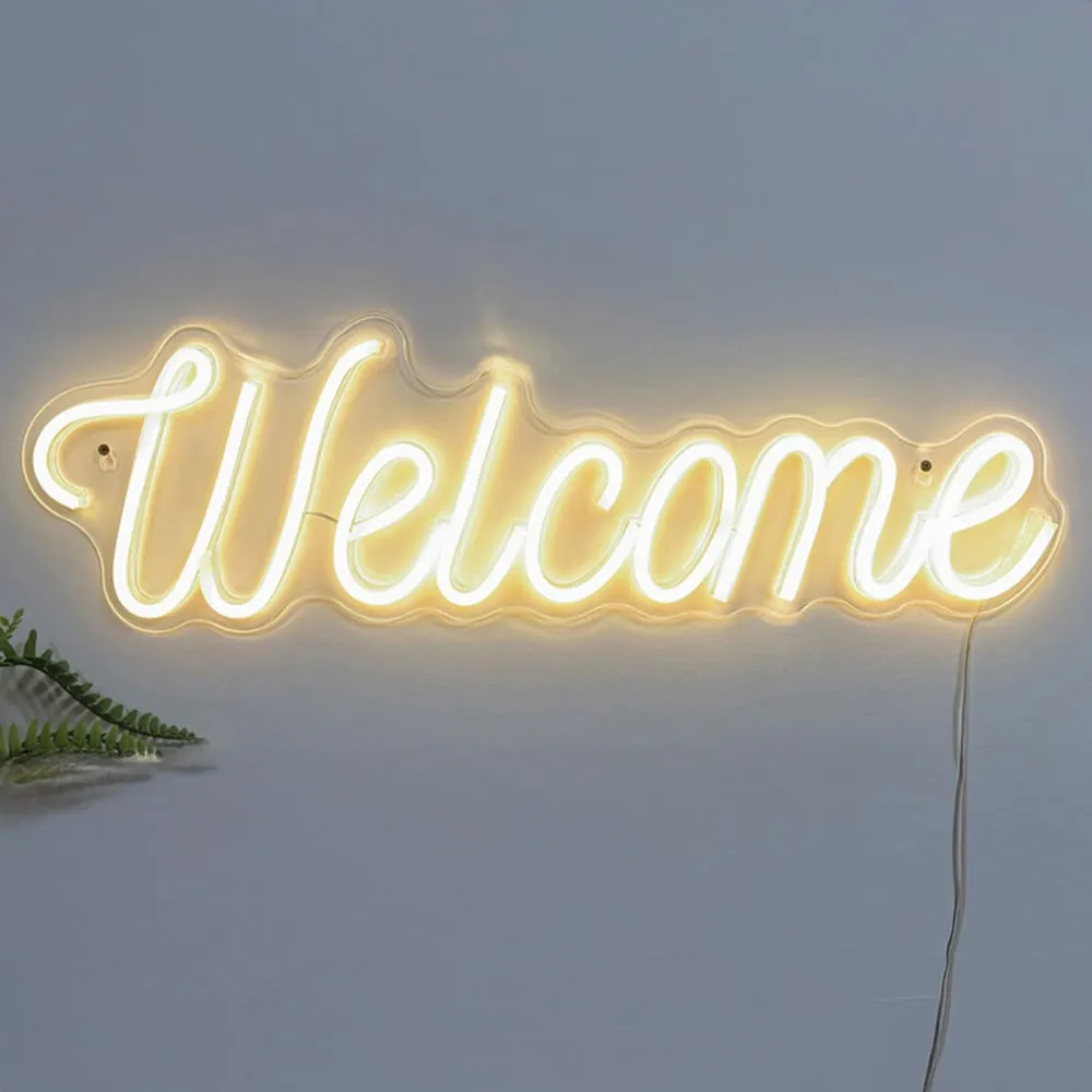 Welcome LED Neon Light - White image