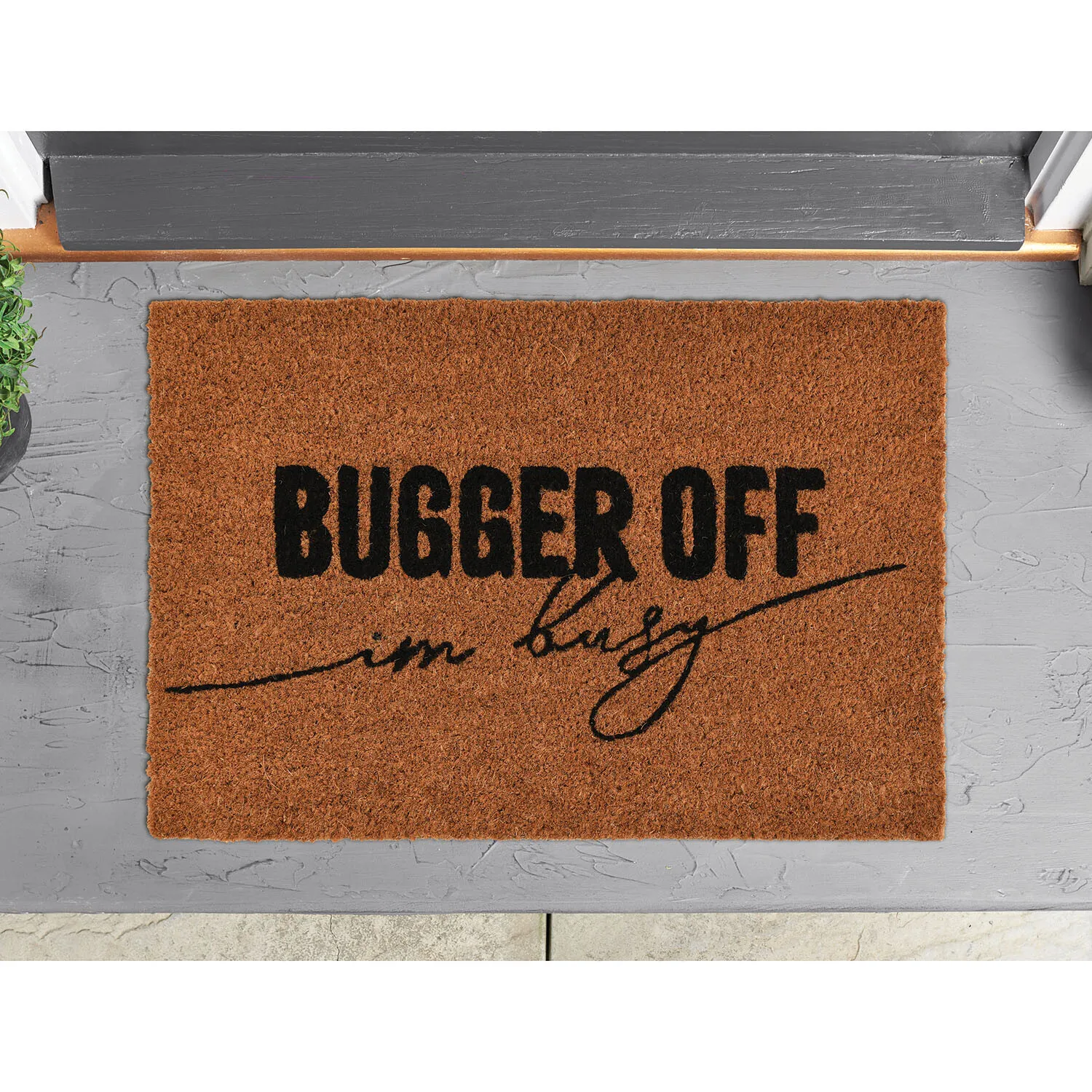 Welcome Printed Coir Door Mat - Brown