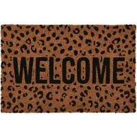Welcome Printed Coir Door Mat - Brown