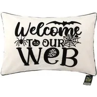 Welcome to Our Web Cushion - White, Black
