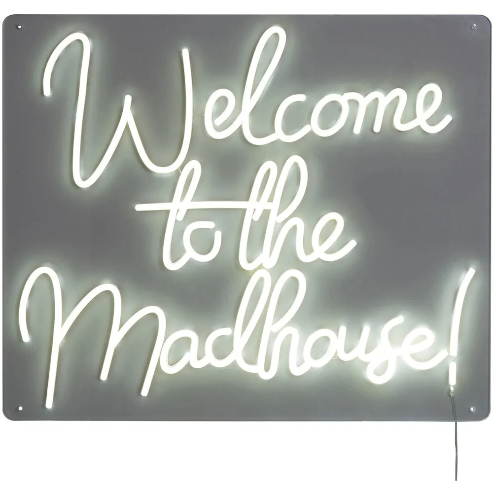 Welcome to the Madhouse LED Neon Sign Light - White
