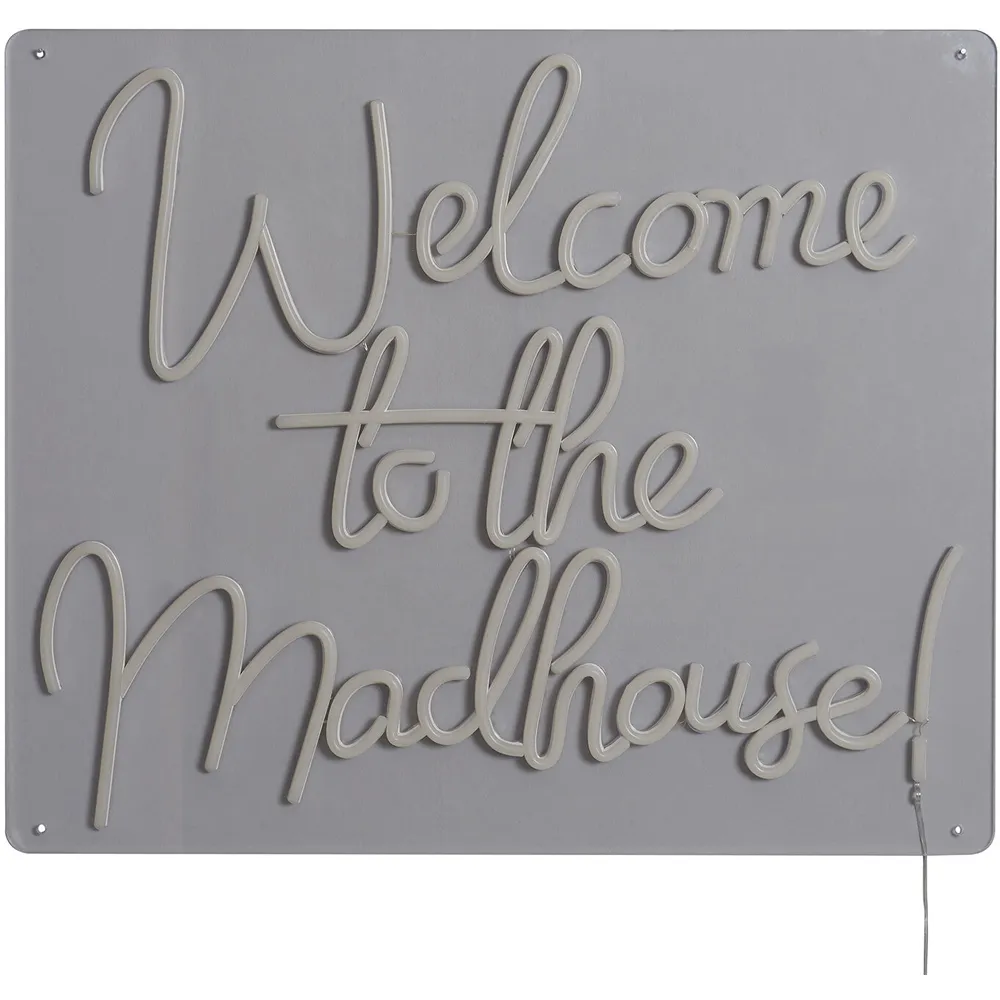 Welcome to the Madhouse LED Neon Sign Light - White