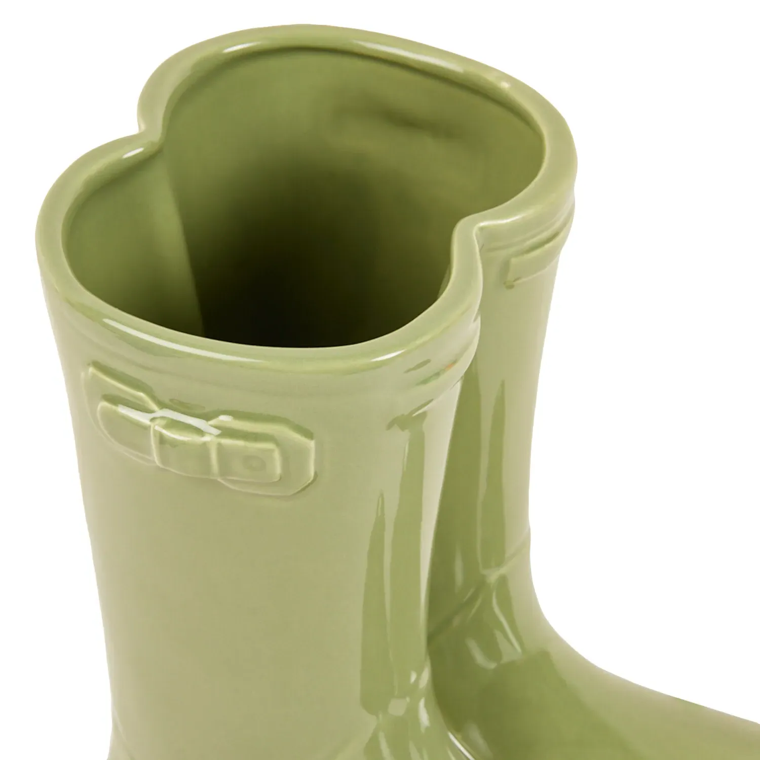 Wellington Boot Vase Ornament 22cm - Green