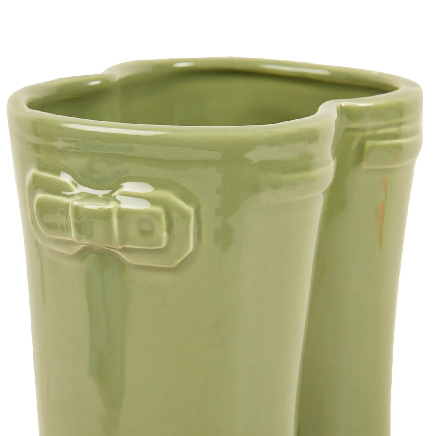 Wellington Boot Vase Ornament 22cm - Green