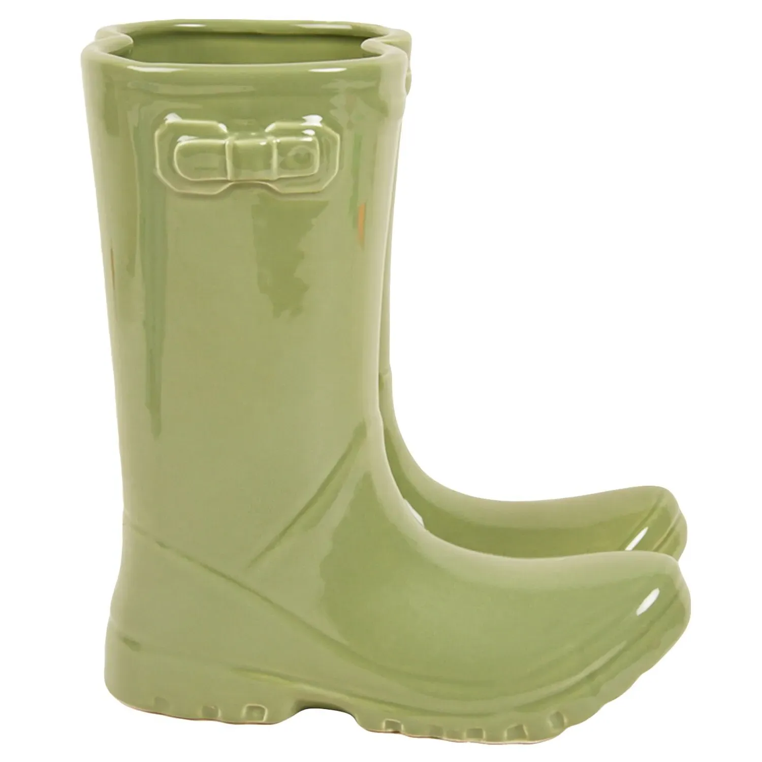 Wellington Boot Vase Ornament 22cm - Green
