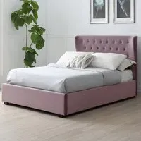 Wesley King Size Ottoman Bed with Storage - Purple, Velvet