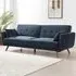 Weston 2-Seater Sofa Bed with Button Detail - Blue, Velvet