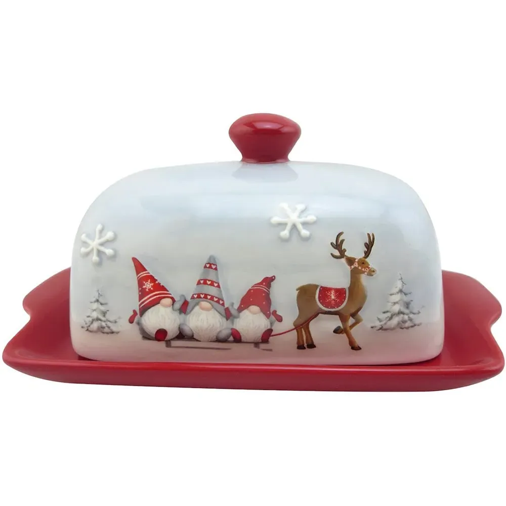 Whimsical Gonk Butter Dish - Red