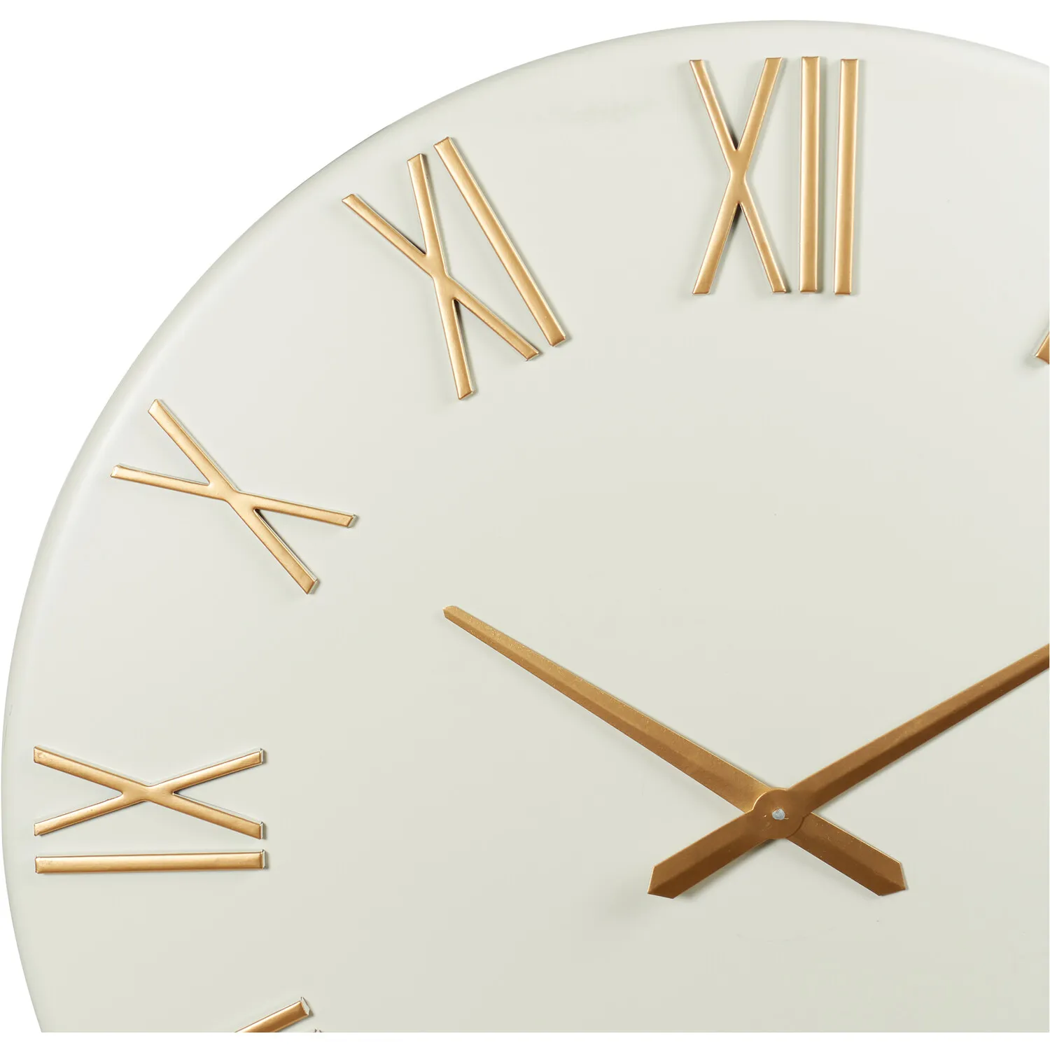 White Roman Numeral Round Wall Clock 78cm - White