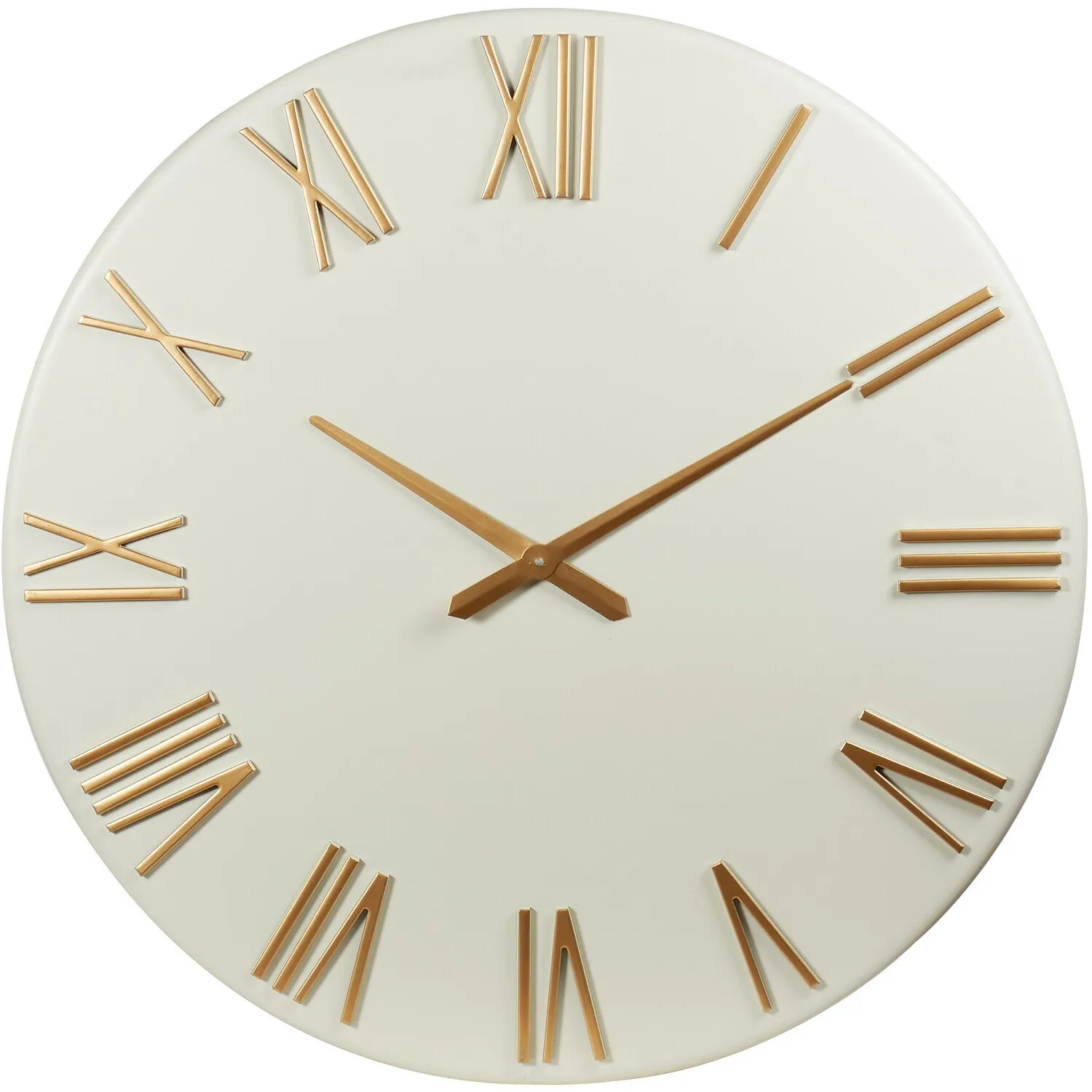 White Roman Numeral Round Wall Clock 78cm - White