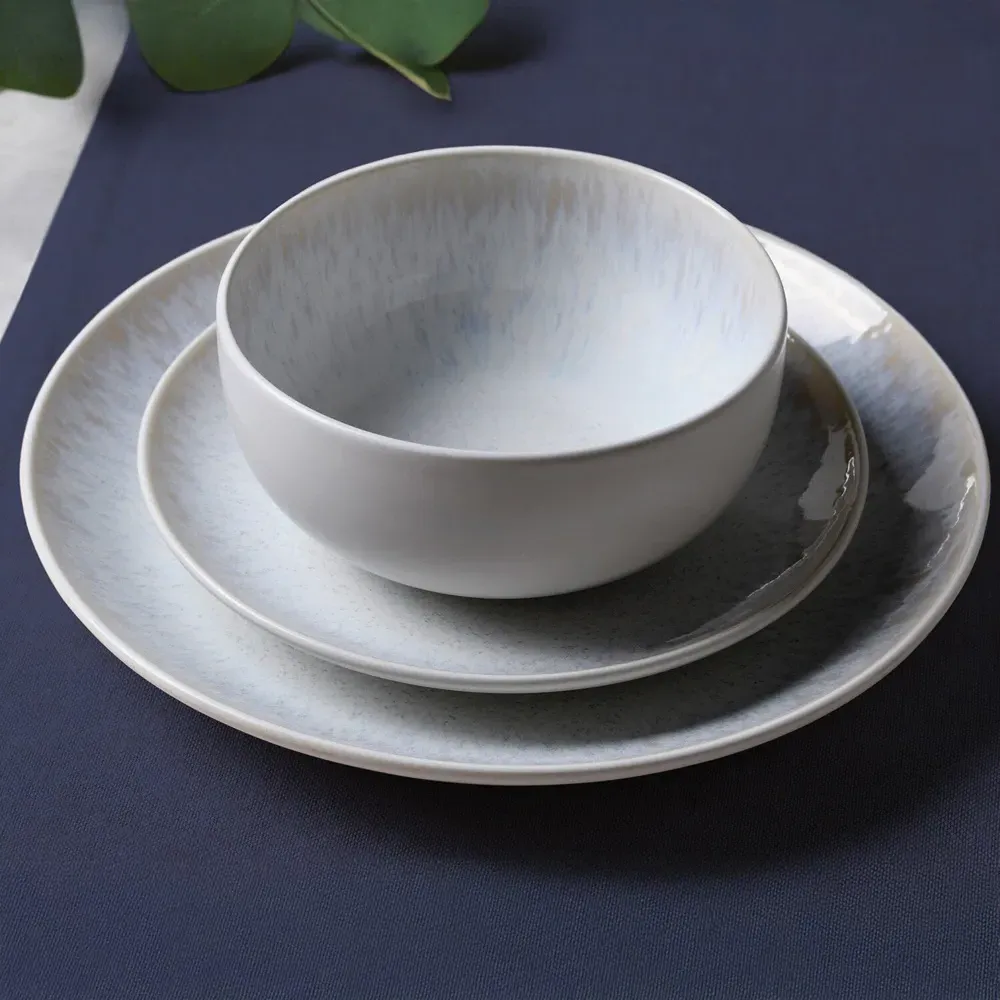 White Textured 12 Piece Dinner Set - White