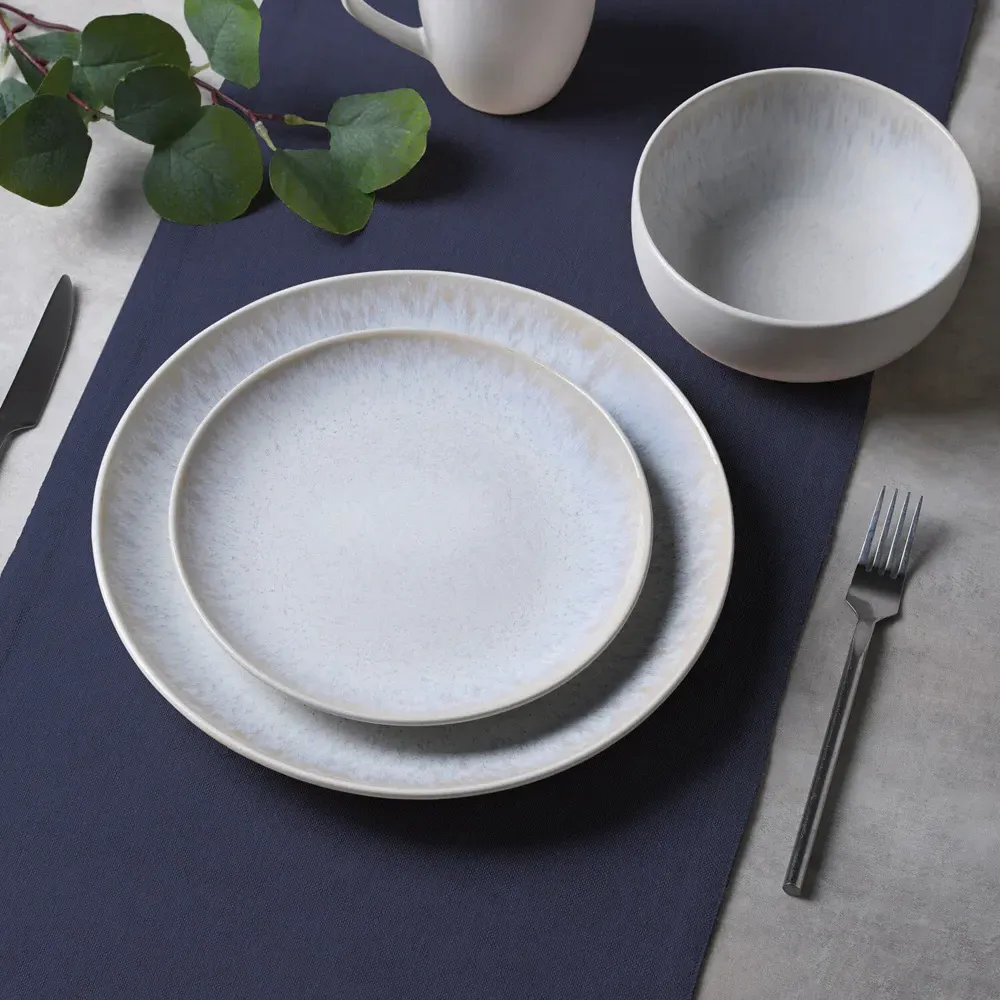 White Textured 12 Piece Dinner Set - White