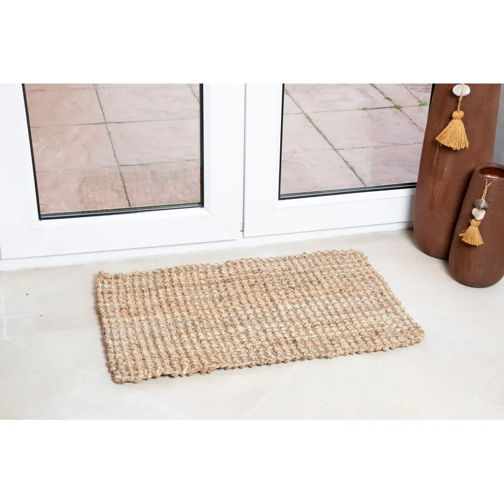 Whitefield Handwoven Jute Boucle Doormat - Natural