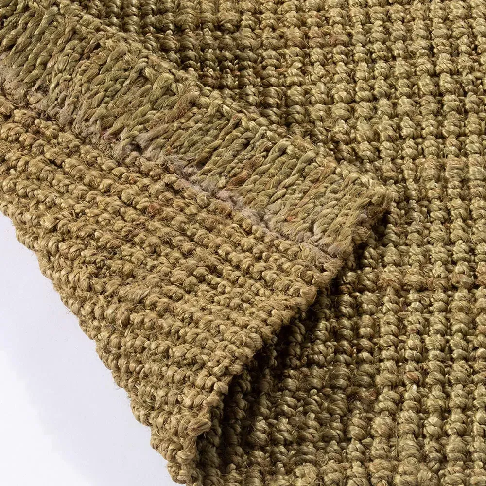 Whitefield Handwoven Jute Boucle Doormat - Olive Green