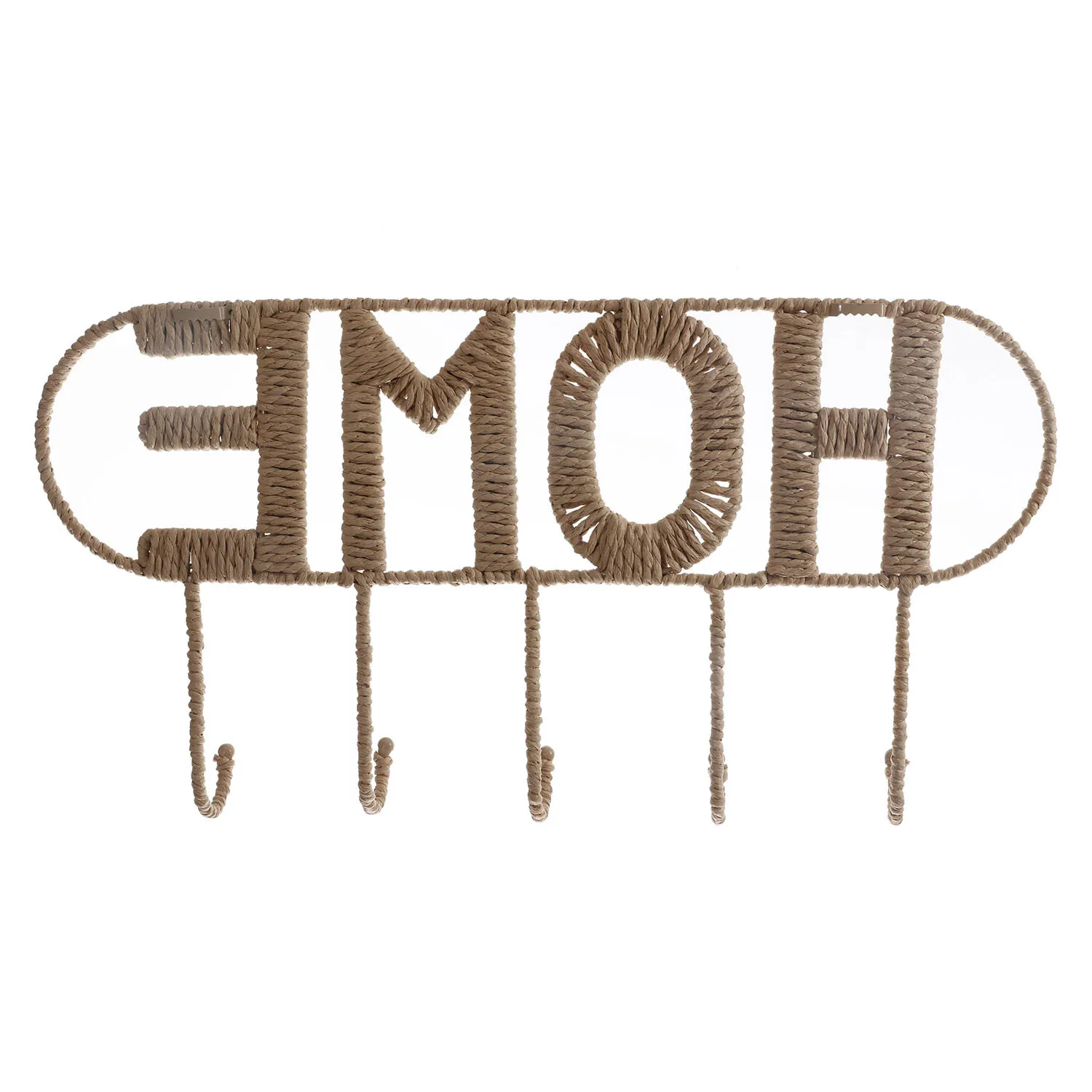 Wicker Effect Wall Hooks - Brown