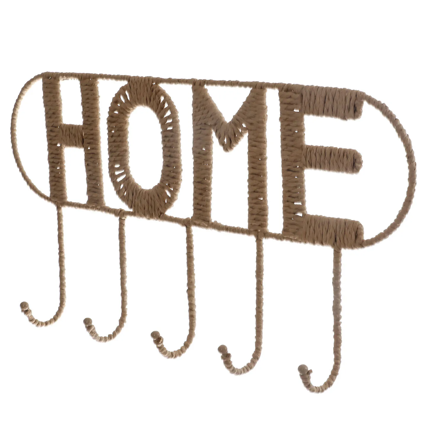 Wicker Effect Wall Hooks - Brown