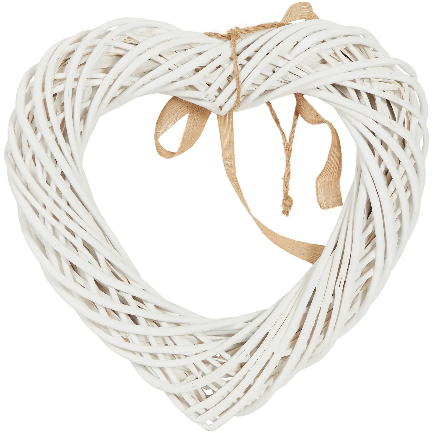 Wicker Heart Decoration - White