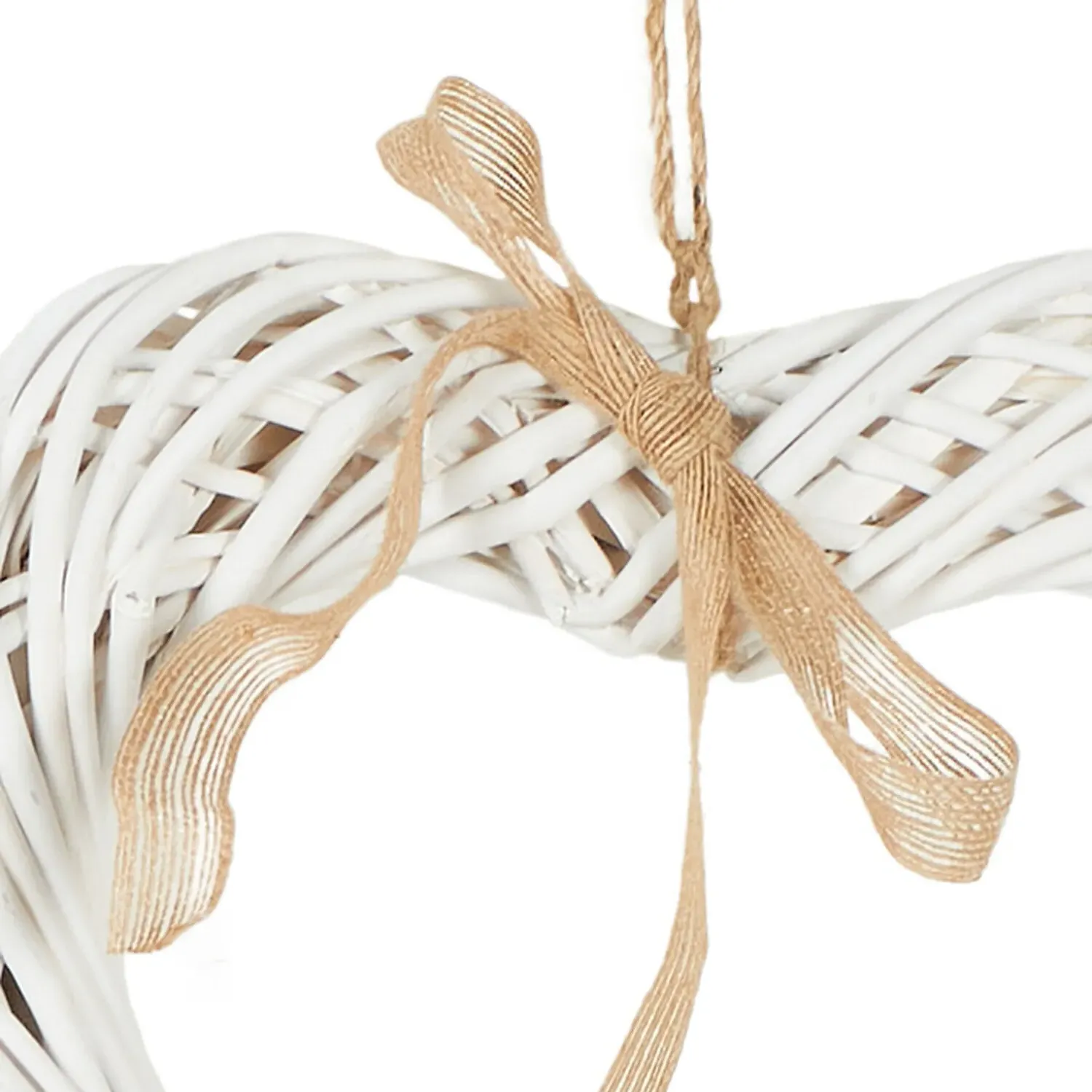 Wicker Heart Decoration - White
