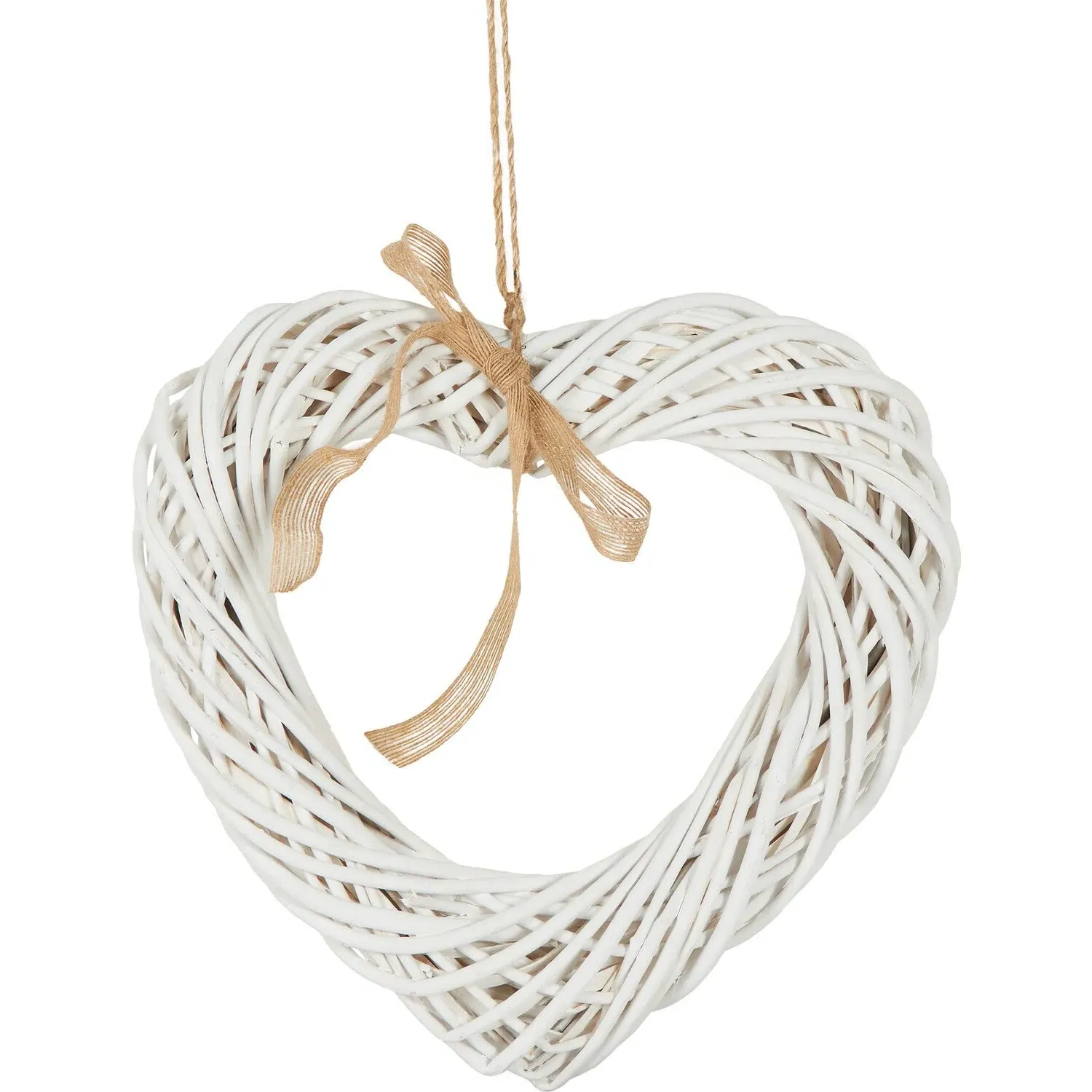 Wicker Heart Decoration - White image