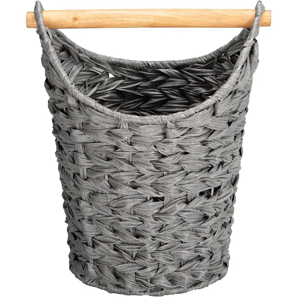 Wicker Toilet Roll Basket - Grey image