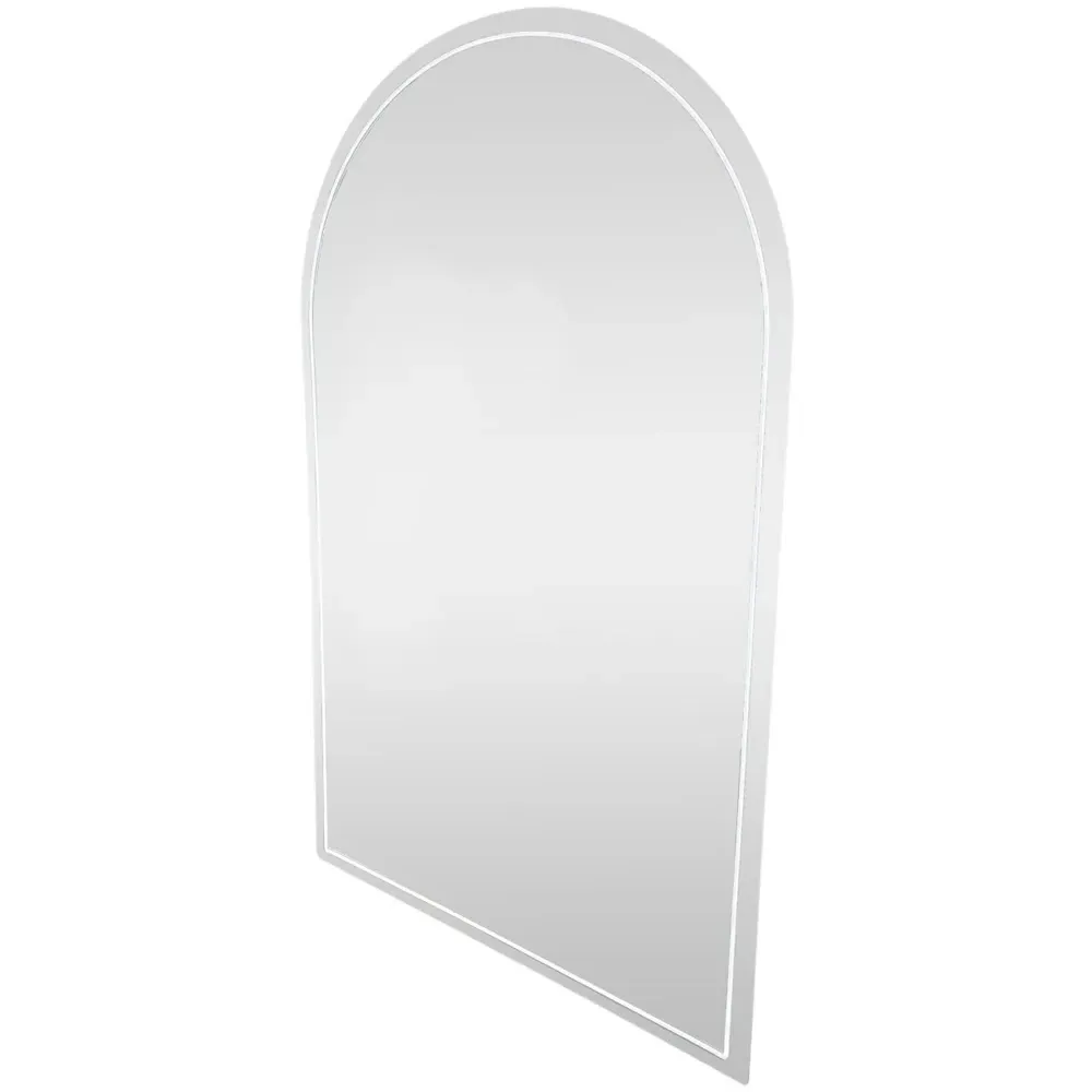 Wide Arch Neon Mirror - Silver