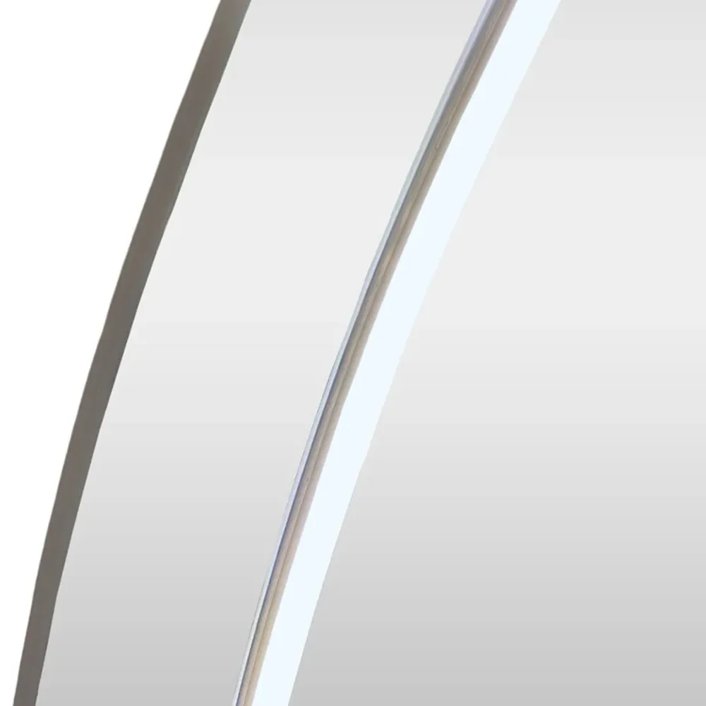 Wide Arch Neon Mirror - Silver