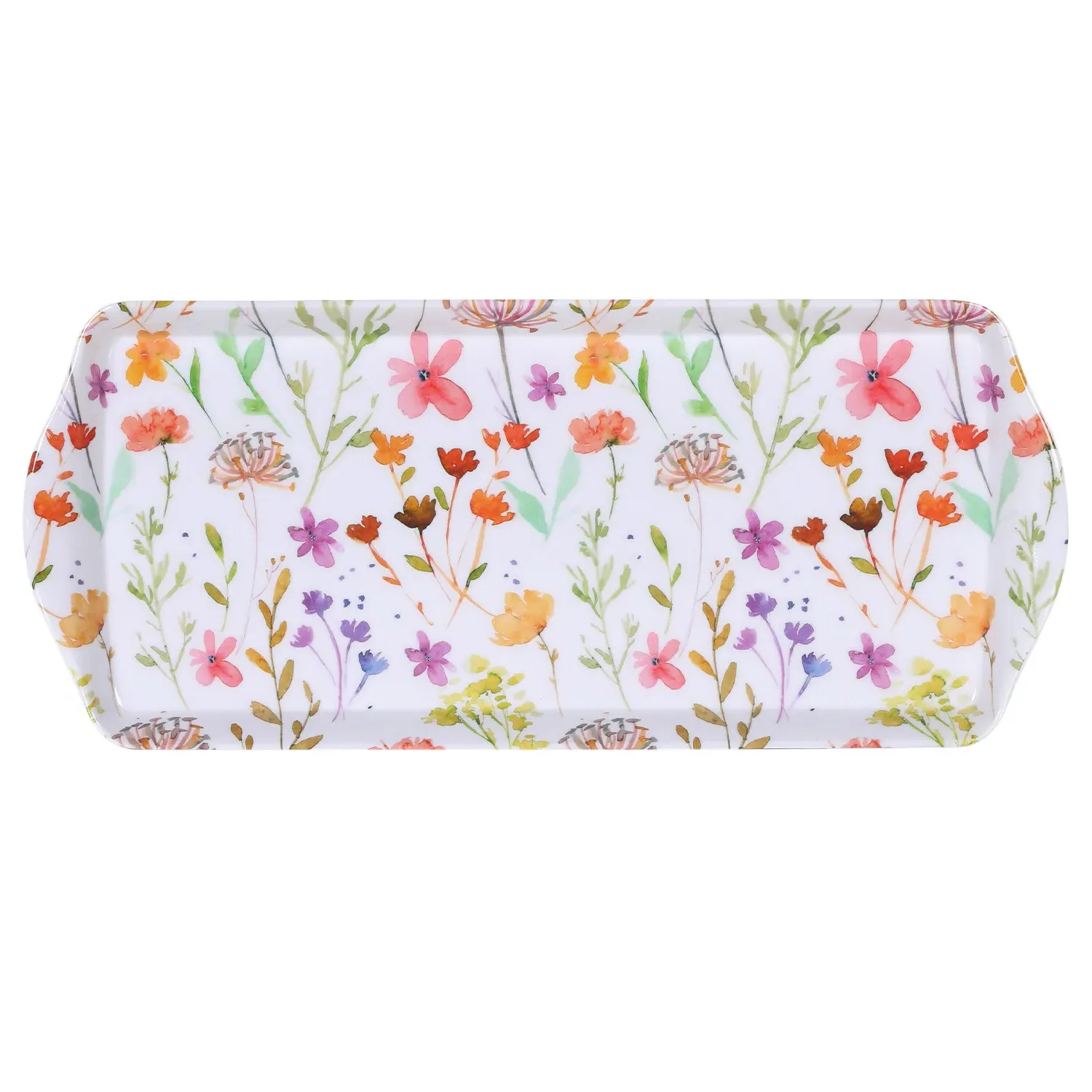 Wild Flowers Drinks Tray - White
