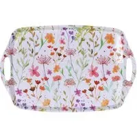 Wild Flowers Large Tray - White