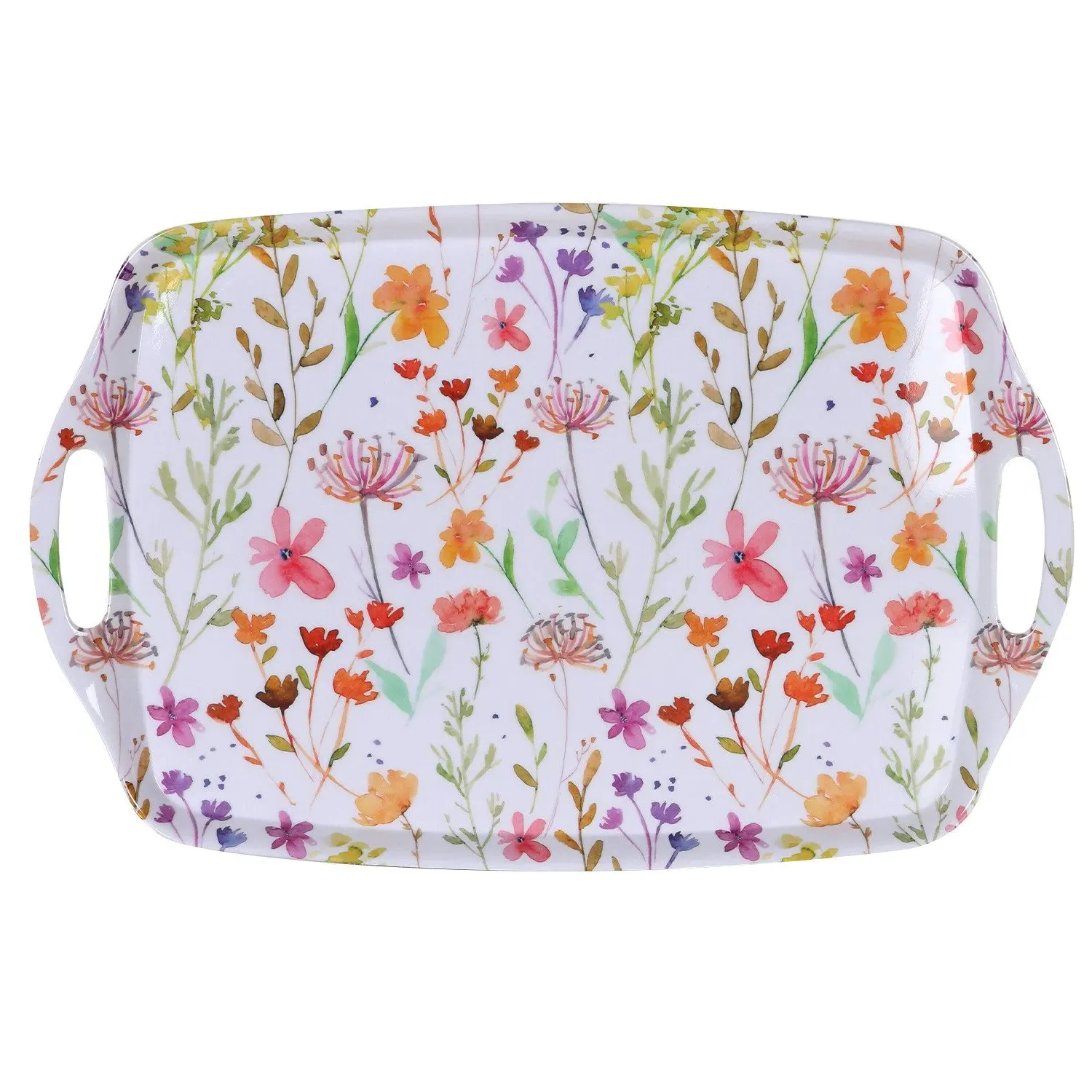 Wild Flowers Large Tray - White