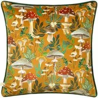 Wild Garden Mushroom Cushion - Ochre