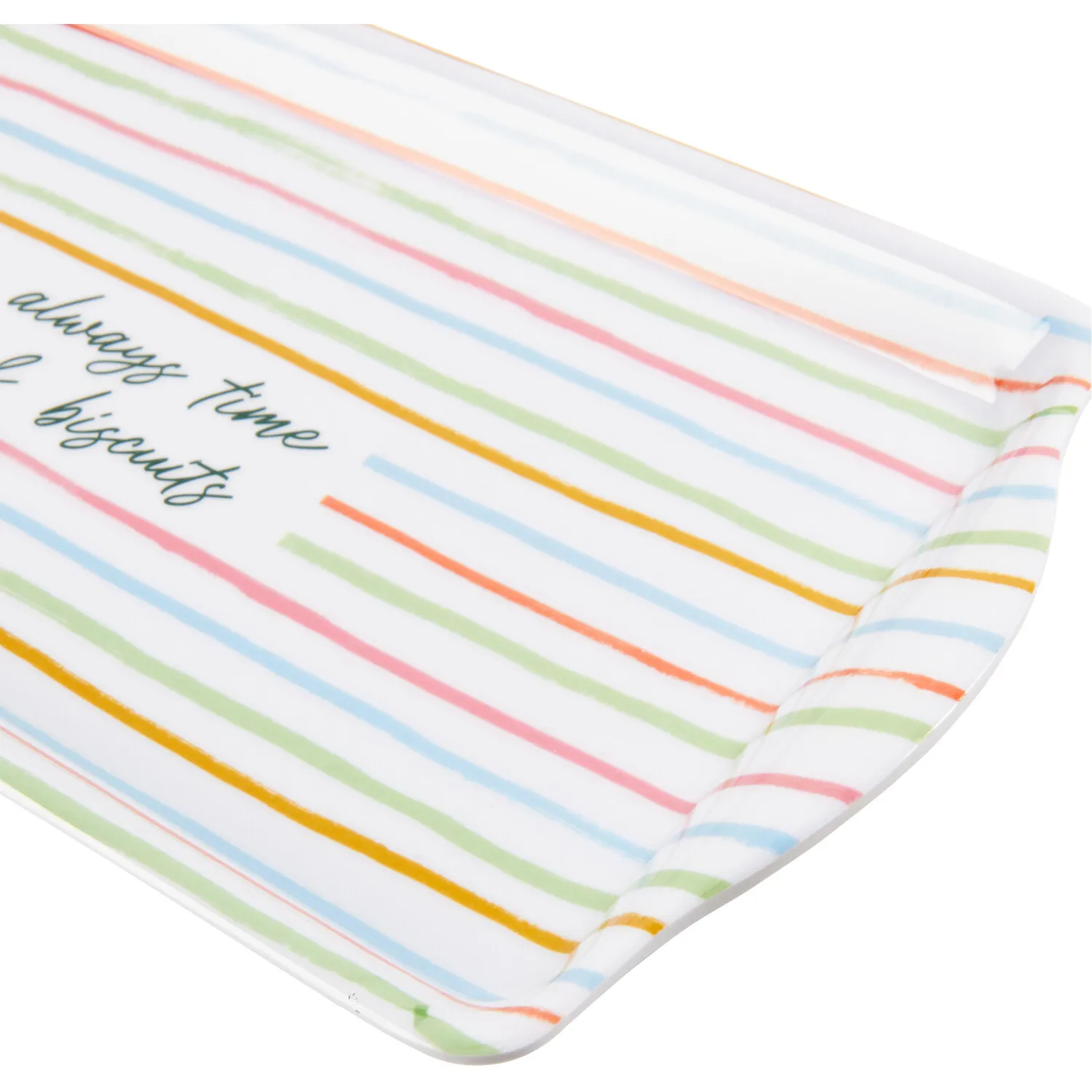 Wildflower Stripes Drinks Tray - White