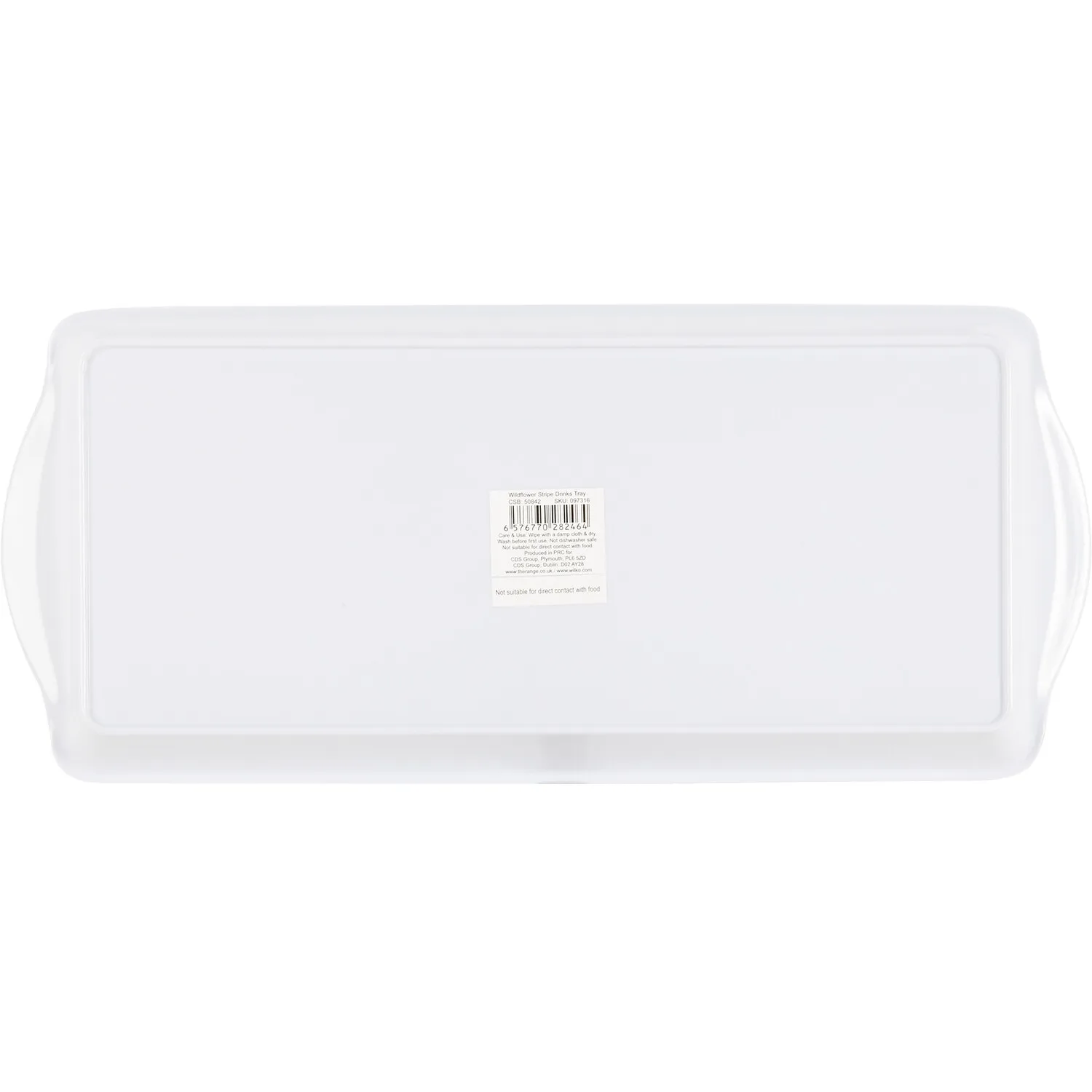 Wildflower Stripes Drinks Tray - White